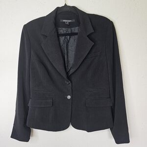 Insight Blazer Jacket‎ Womens 10 Black Buttons Career Business Flared Waist